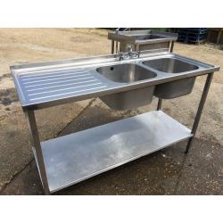 Stainless Steel Double Sink 150cm