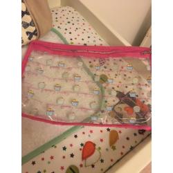 Pink lining nappy change bag
