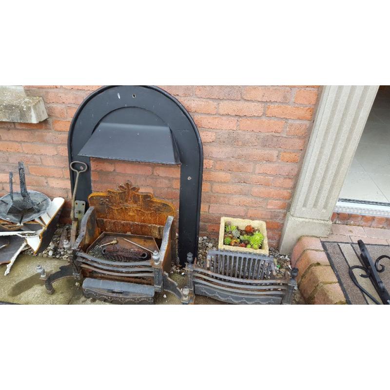Cast iron fire and surround.