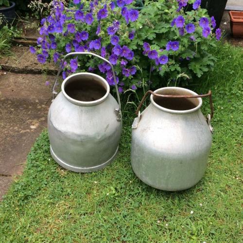 Vintage portable milk churns/ garden planters
