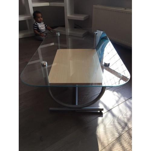 Glass top coffee table