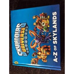 Skylanders figures, bag and book