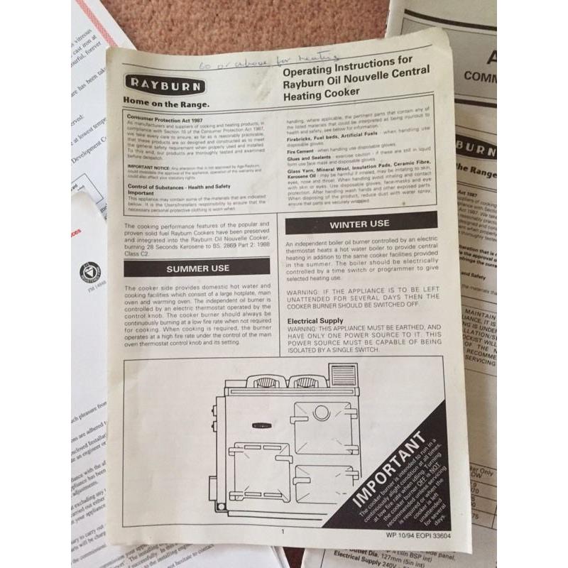 Rayburn oil fired heating and hot water