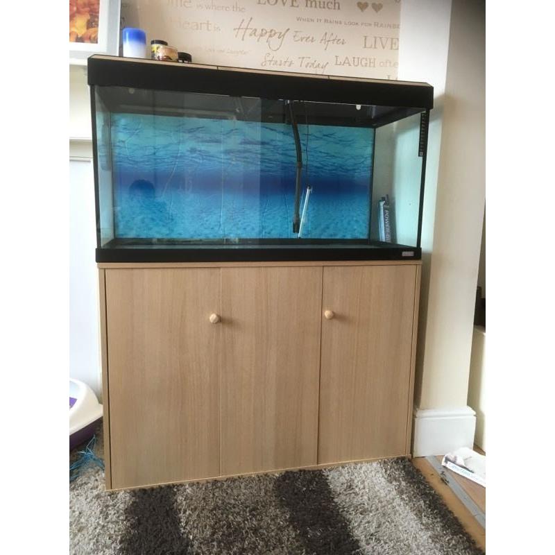 Fluval 220ltr fish tank and stand