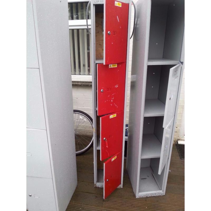 4 Locable Locker Cabinet with 4 double plug sockets