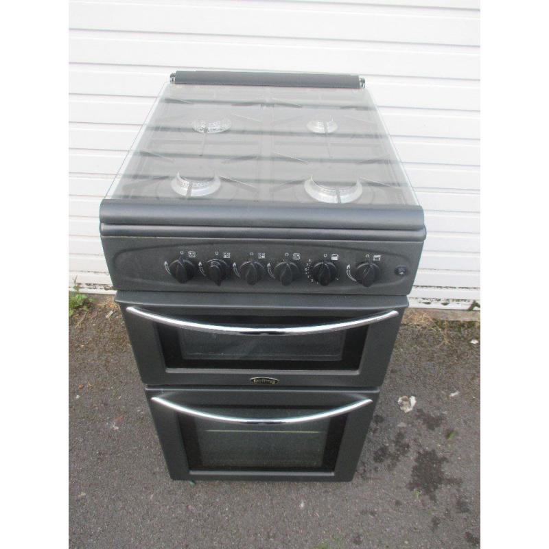 Belling Double Oven Gas Cooker Black Full Working Order
