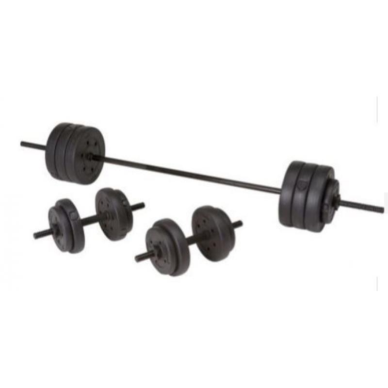 Pro Power 50KG Vinyl Barbell Dumbell Set