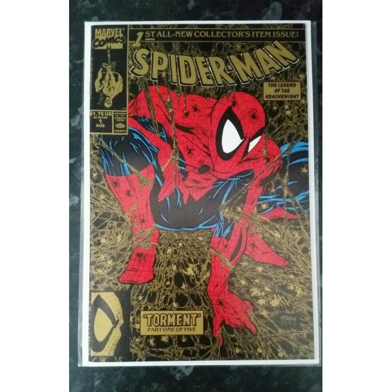 1990 SPIDERMAN ISSUE 1 COLLECTORS ISSUE BLACK & GOLD(MINT)