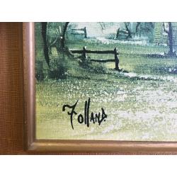 Large Ron Folland Painting Print - Retro / Vintage Picture - Good Condition - Mounted - REDUCED