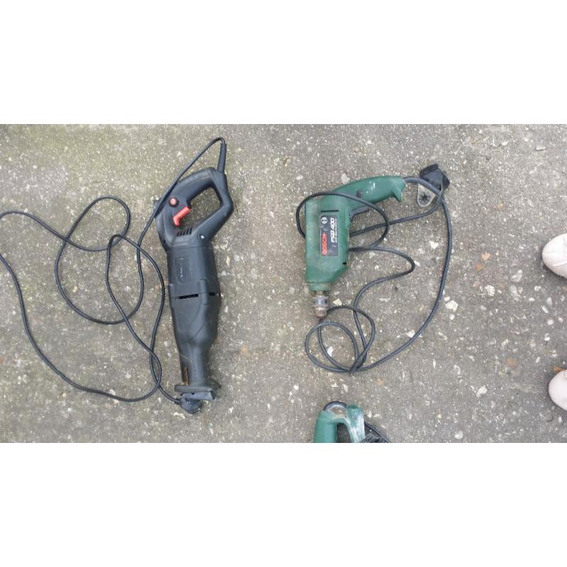 Job lot - Bosch & Black & Decker-various drills and sanders-all work