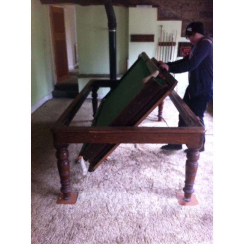 Antique Swivel Top Snooker Table Dining Table