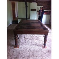 Antique Swivel Top Snooker Table Dining Table