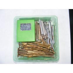tray of screws, some brass.