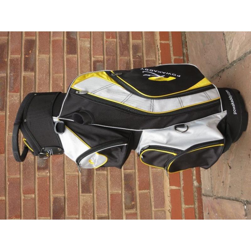 PowaKaddy Deluxe 2016 Cart Bag - Black/Yellow - Used but as new