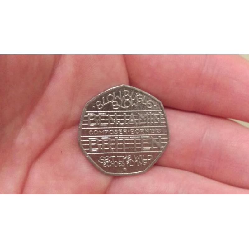 Benjamin Britten rare 50p coin