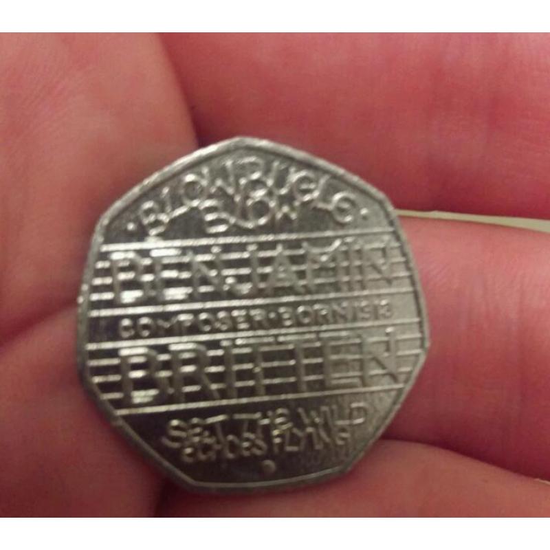 Benjamin Britten rare 50p coin