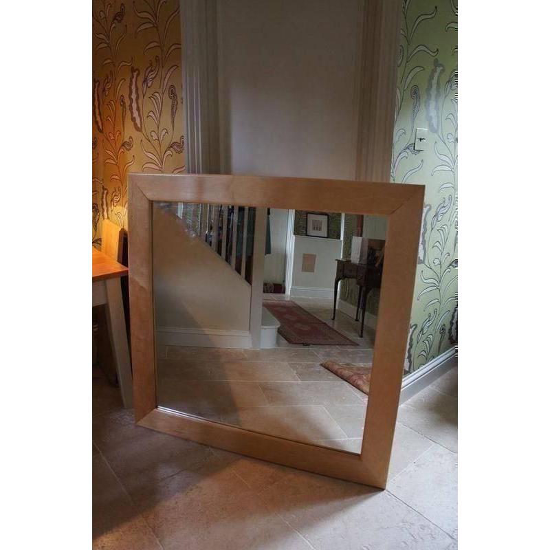 A Lovely Large CONRAN Wall Mirror. Solid Maple. Square Mirror. 120cm. Solid Wood. + I CAN DELIVER