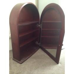 Solid wood cabinet with mirrors inside out