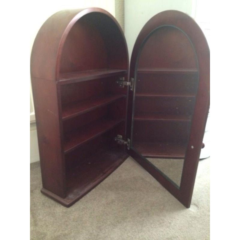 Solid wood cabinet with mirrors inside out