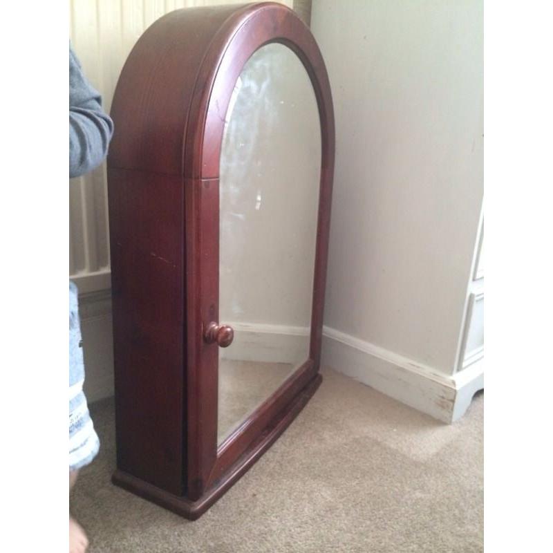 Solid wood cabinet with mirrors inside out
