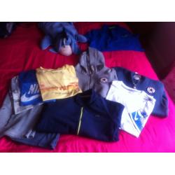 Boys 10-12 and 12-13 shorts t-shirts and track top/sleeveless hoodies