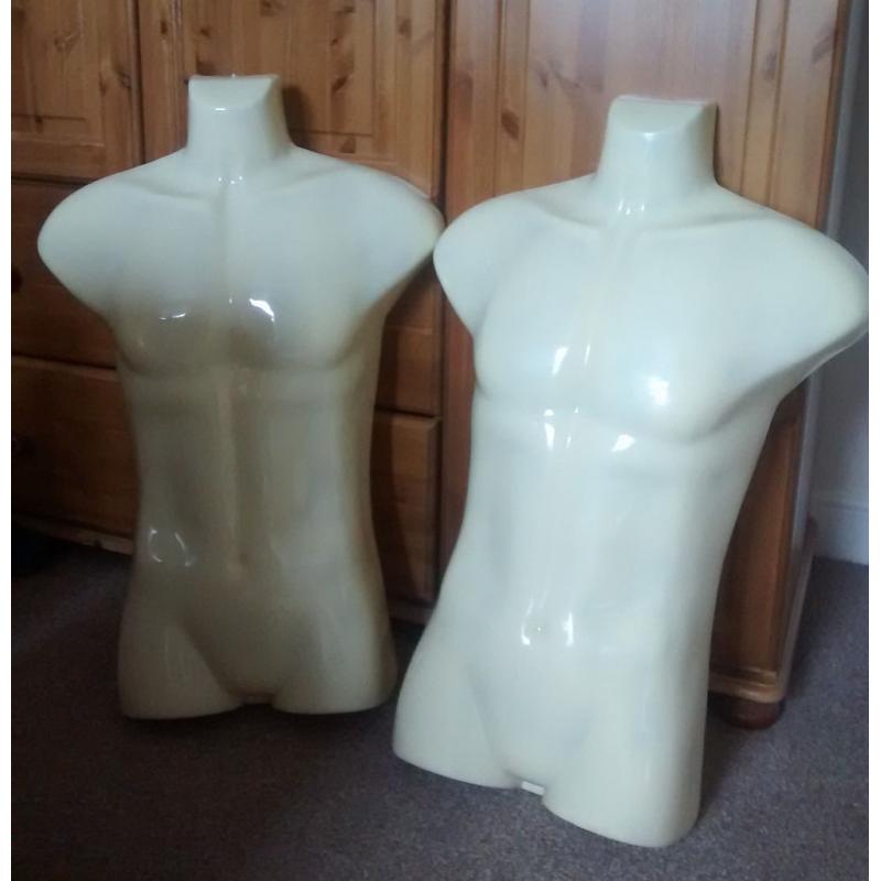 2 x MANNEQUIN MALE TORSO / MODEL / DISPLAY / CRAFT / SEWING / ART / DRESSMAKING