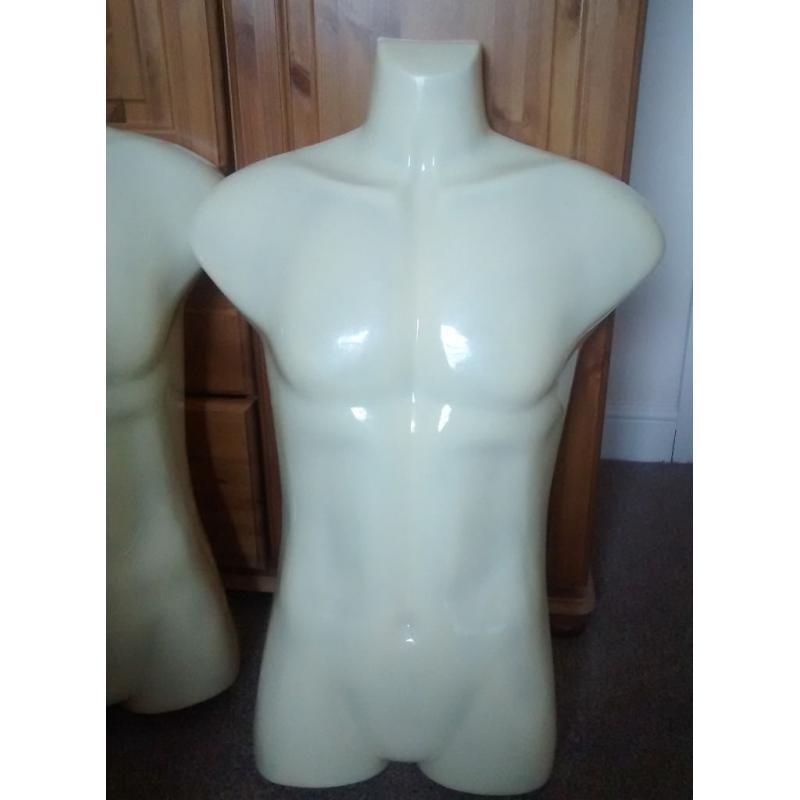 2 x MANNEQUIN MALE TORSO / MODEL / DISPLAY / CRAFT / SEWING / ART / DRESSMAKING