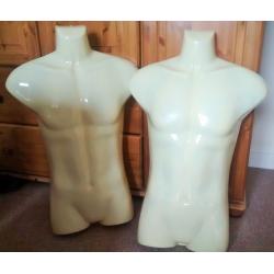 2 x MANNEQUIN MALE TORSO / MODEL / DISPLAY / CRAFT / SEWING / ART / DRESSMAKING