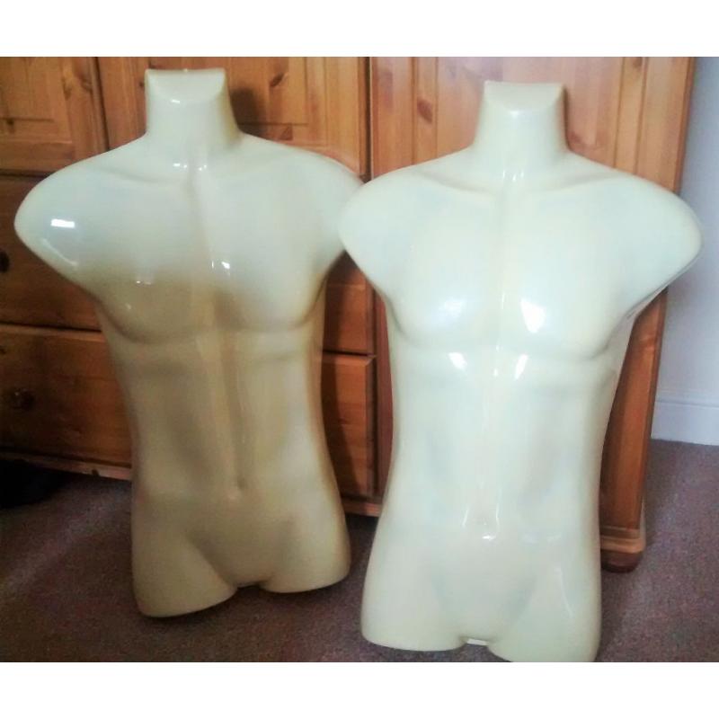 2 x MANNEQUIN MALE TORSO / MODEL / DISPLAY / CRAFT / SEWING / ART / DRESSMAKING