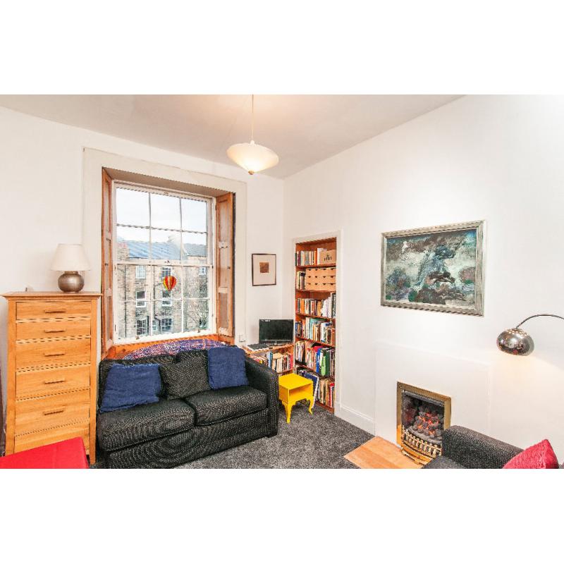 A double bed with views to the very top of Arthur's Seat!