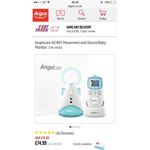Angel care movement & sound monitor
