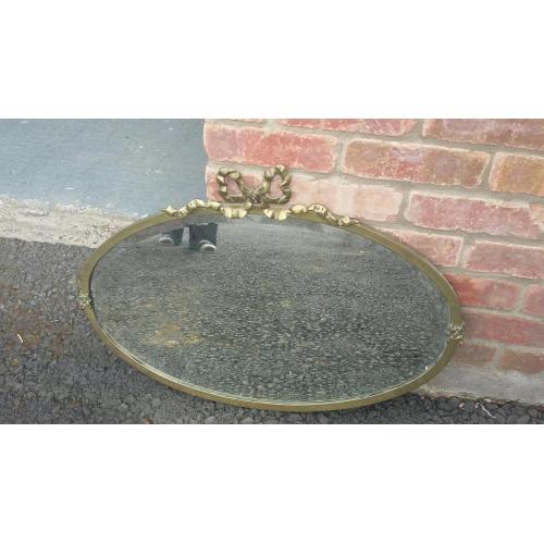 Antique solid brass mirror