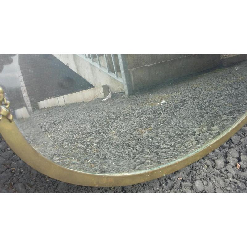 Antique solid brass mirror