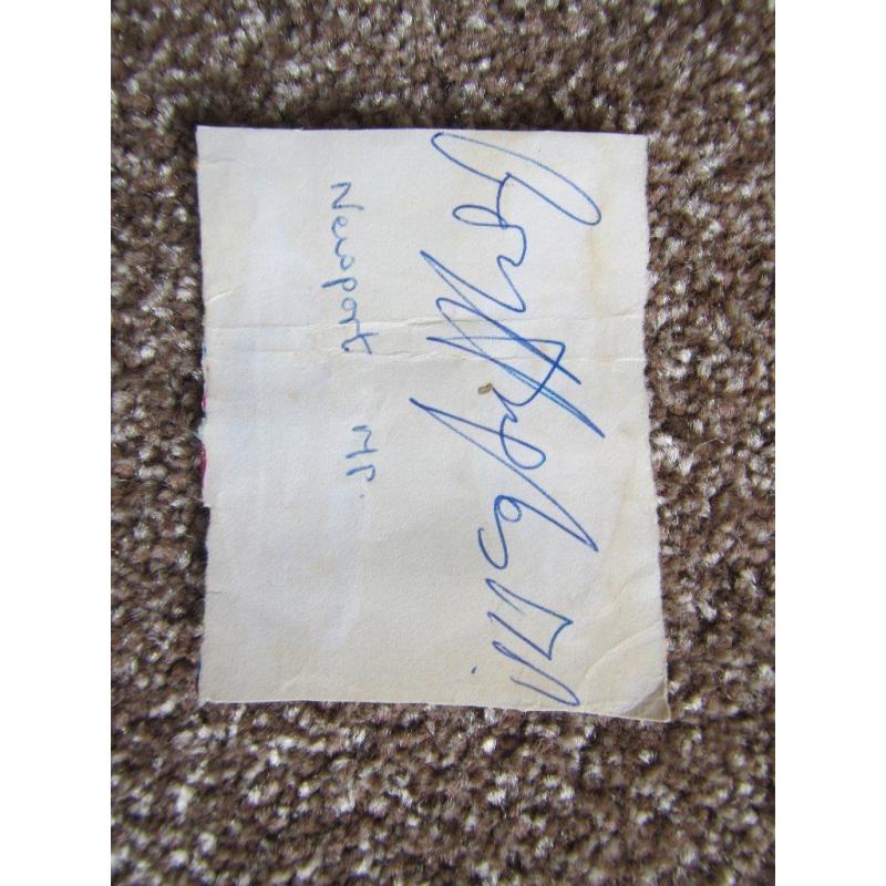 Autograph - Roy Hughes (when he was MP) genuine