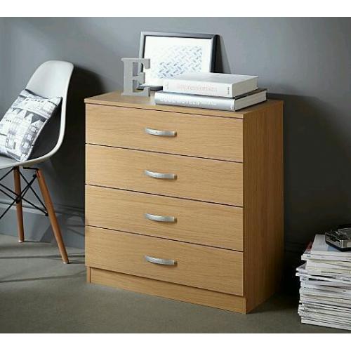 New Oak effect 4 drawer chest