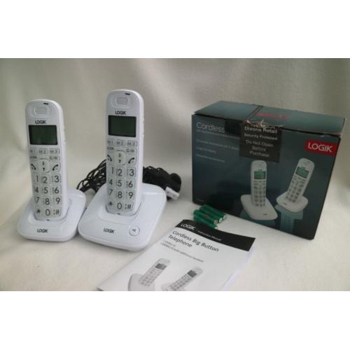 Logik Cordless Phone wityh big buttons and additional handset - New