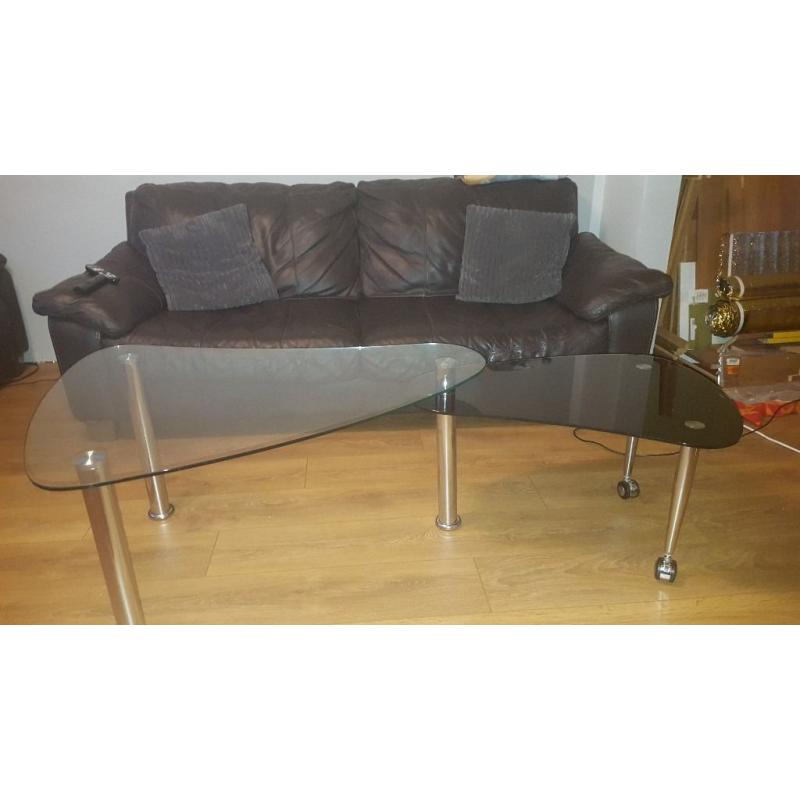 Glass coffee table