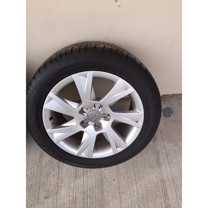 Audi genuine alloy wheels and new tyres