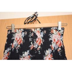 Ax Paris Black Vintage Floral Design Bandeau Full Maxi Dress size 12 Vgc
