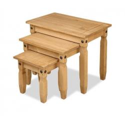 New Solid Corona Mexican Pine Nest of Tables. IN STOCK NOW