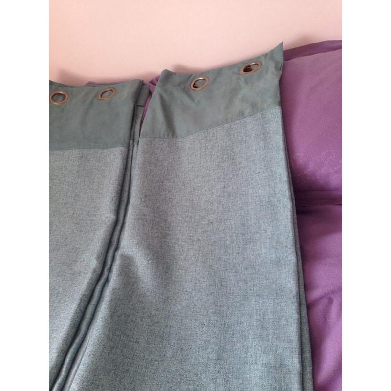 Teal curtains