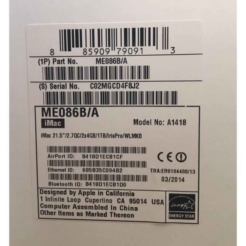 iMac 21.5 display - Early 2015 model