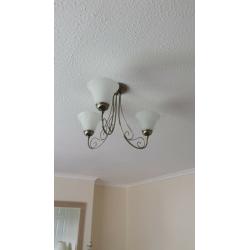 ceiling light and standard lamp