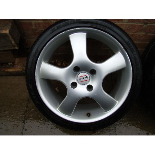 4 Alloy Wheels with Tyres, Audi 80, 7.5J 4x108PCD, (Saab 900, 9000)