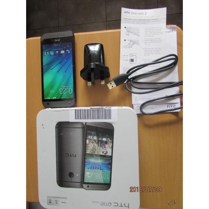 Htc one mini 2 -gum metal grey colour unlocked phone-Boxed & Absolute mint condition