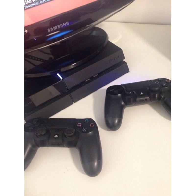 PS4 with Two Controllers and 8 games