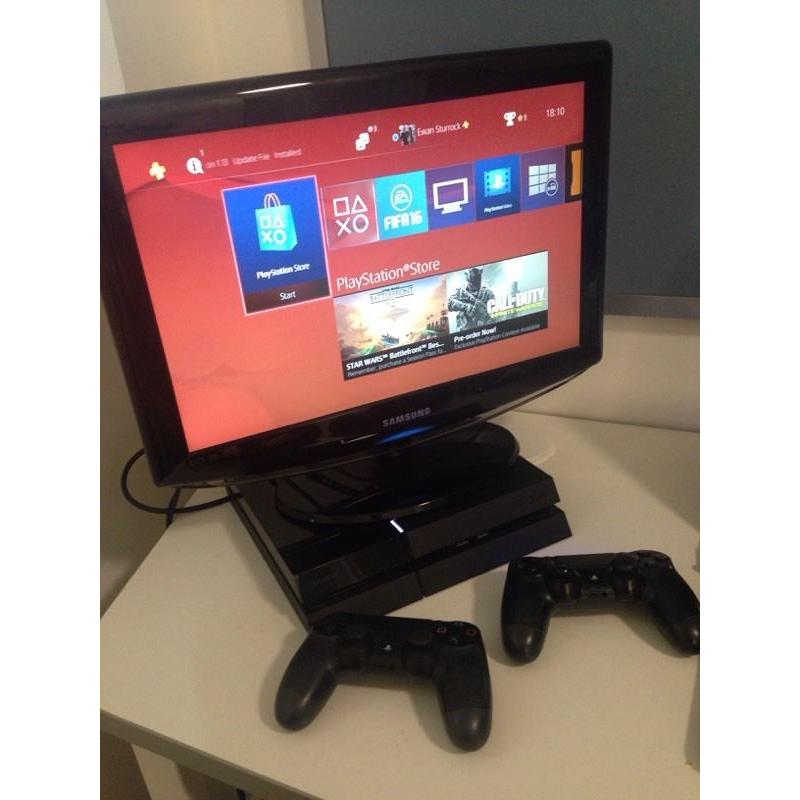 PS4 with Two Controllers and 8 games