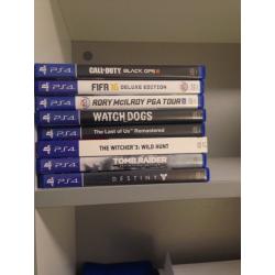 PS4 with Two Controllers and 8 games