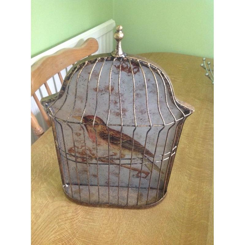 Brass bird cage plaque