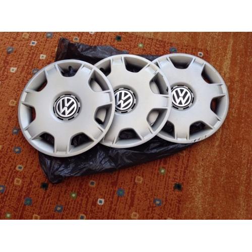 Three wheel trims fit vw 14 in polo fox golf used condition